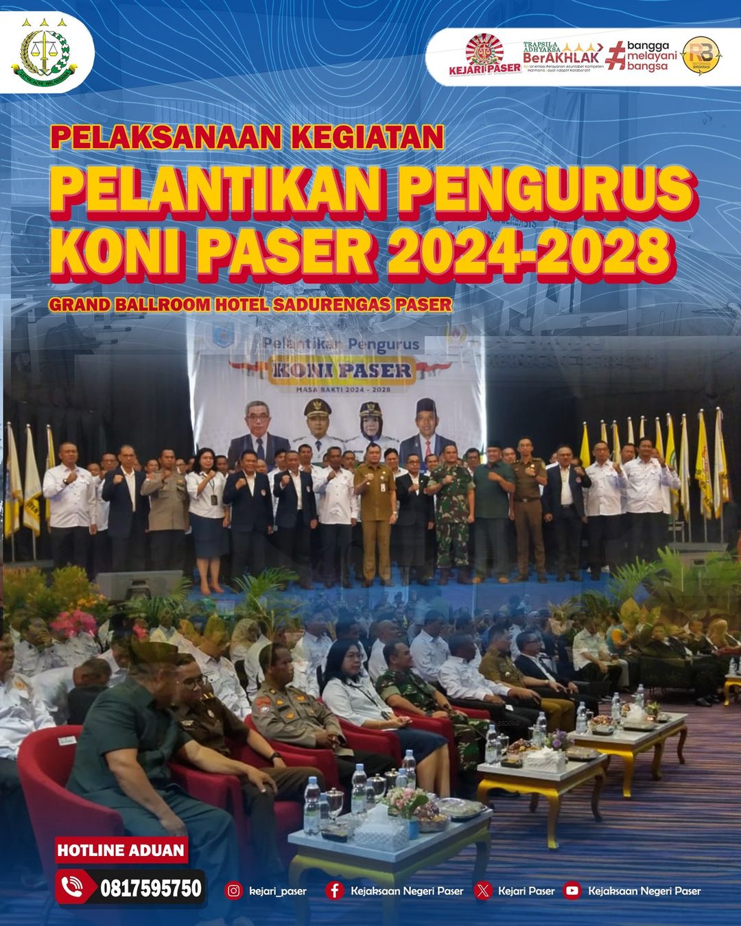 Kejari Paser Menghadiri Acara Pelantikan Pengurus KONI PASER Masa Bakti 2024-2028