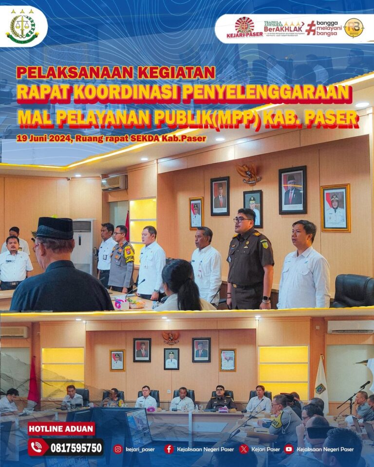 Rapat Koordinasi Penyelenggaraan Mal Pelayanan Publik (MPP) Kabupaten Paser
