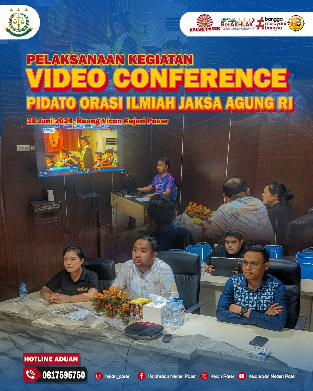 kegiatan Vicon Pidato Orasi Ilmiah Jaksa Agung Republik Indonesia pada acara Pengukuhan Bapak Prof. (HC-UNS) Dr. Bambang Sugeng Rukmono, S.H., M.M., M.H. sebagai Profesor Kehormatan pada Fakultas Hukum Universitas Sebelas Maret Secara Virtual