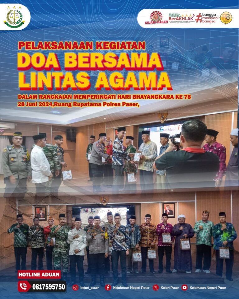 Pelaksanaan Kegiatan Doa Bersama Lintas Agama dalam rangkaian memperingati hari Bhayangkara ke 78 tahun 2024