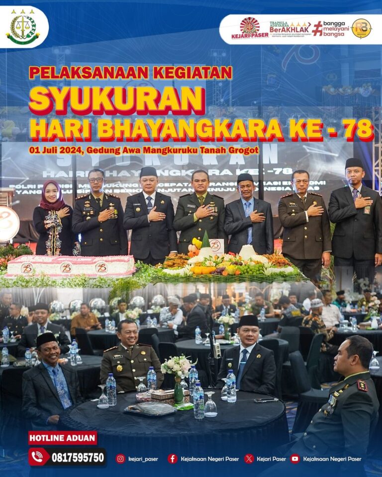 Kejaksaan Negeri Paser Abdul Muis Ali,S.H.,M.H. mengikuti kegiatan Syukuran Hari Bhayangkara ke - 78