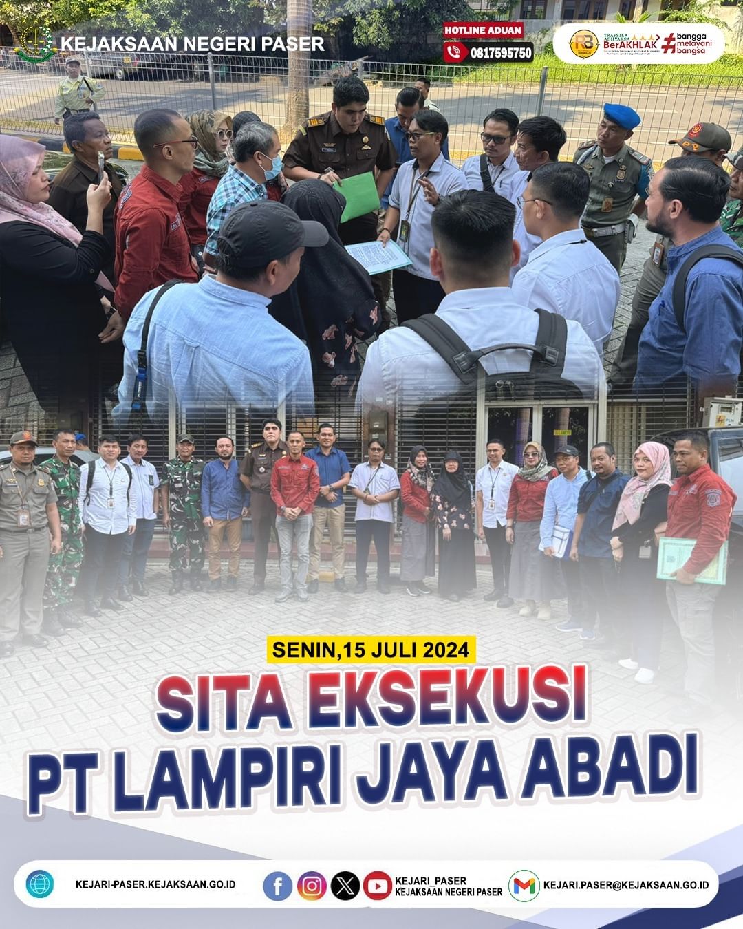Selamatkan Kerugian Negara, Kejari Paser Sita Eksekusi Lahan dan Bangunan PT LJA di Jakarta Barat Senilai Rp42 Miliar