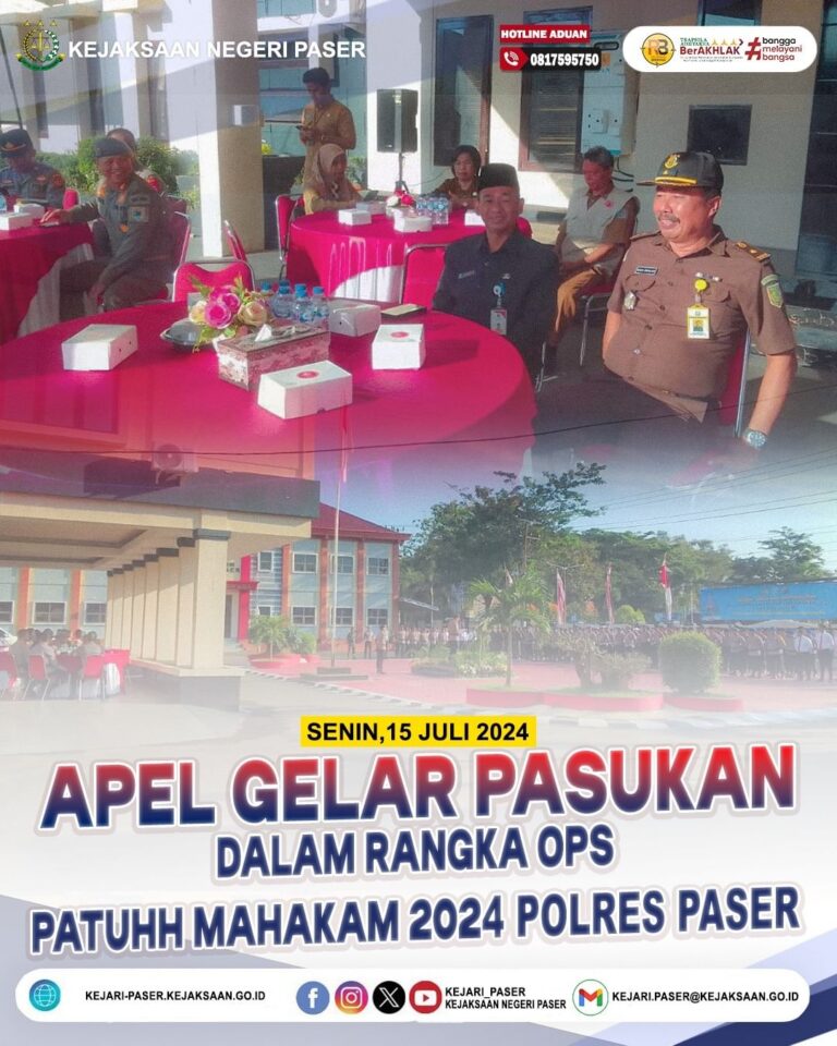 kegiatan APEL GELAR PASUKAN DALAM RANGKA OPS PATUH MAHAKAM 2024 POLRES PASER.