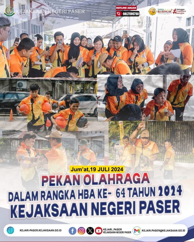 Pelaksaan kegiatan Pekan Olahraga dalam rangka peringatan Hari Bhakti Adhyaksa ke 64 tahun 2024