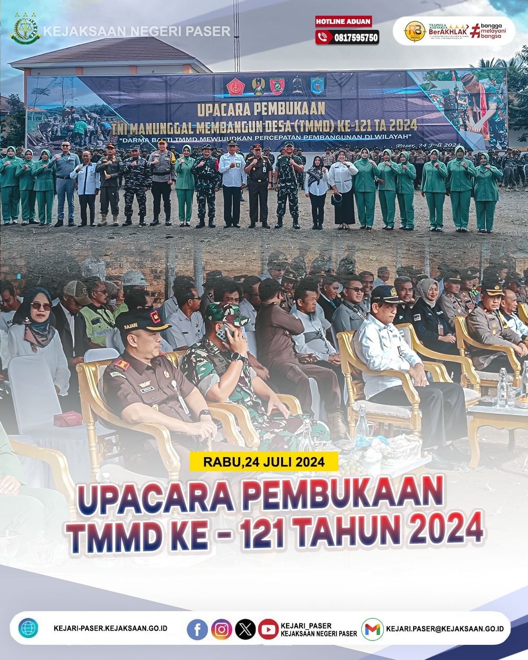 Upacara Pembukaan TNI Manunggal Membangun Desa (TMMD) Ke-121 Tahun 2024