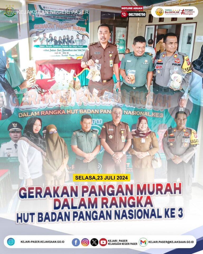 kegiatan Gerakan Pangan Murah dalam Rangka HUT Badan Pangan Nasional ke 3