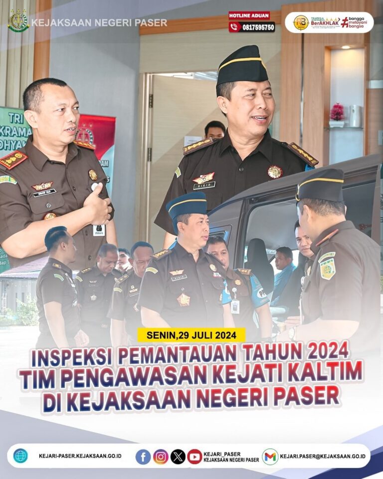 nspeksi Pemantauan dari Bidang Pengawasan Kejaksaan Tinggi Kalimantan Timur