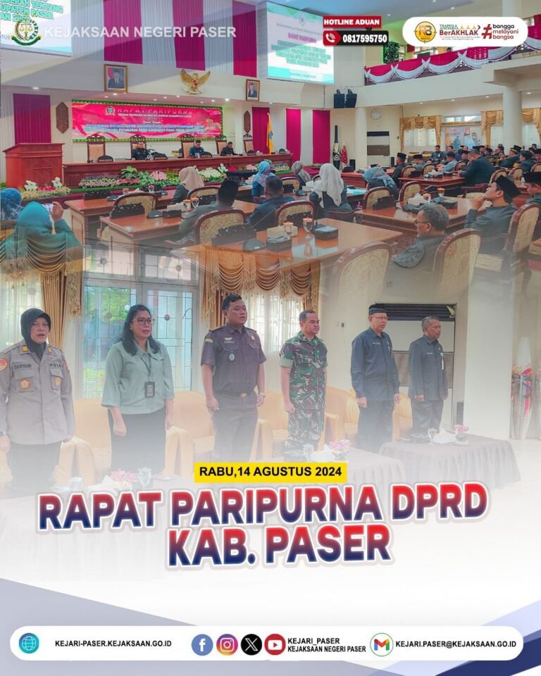 Menghadiri Kegiatan Rapat Paripurna DPRD Kab Paser.