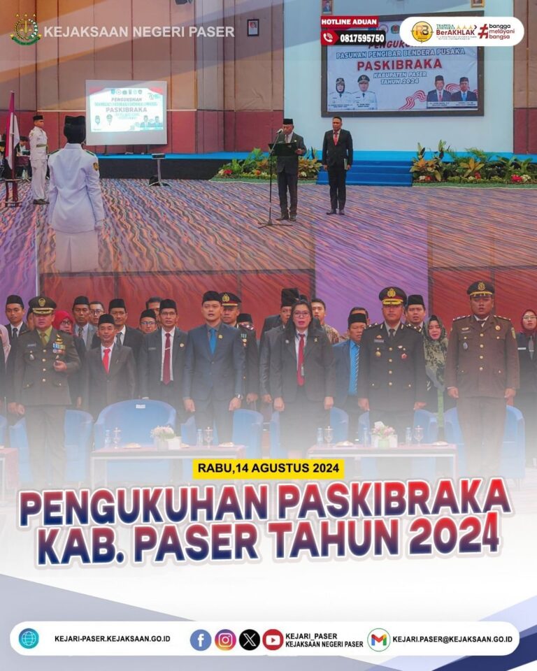 kegiatan Pengukuhan Pasukan Pengebar Bendera Pusaka (PASKIBRAKA) Kabupaten Paser Tahun 2024.