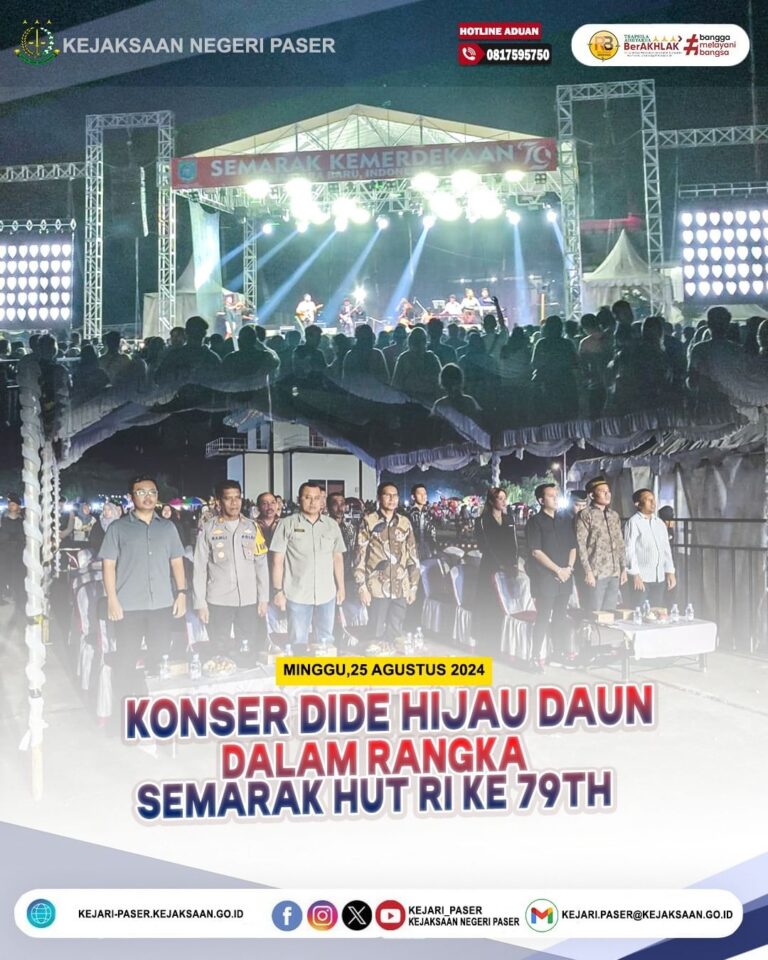 Kegiatan Konser Dide Hijau Daun dalam rangka semarak HUT RI ke 79 di Kabupaten Paser serta melibatkan UMKM lokal.