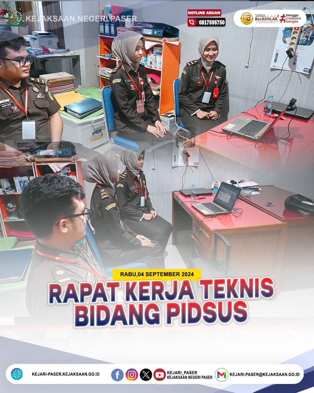 Zoom Meeting dalam rangka Rapat Kerja Teknis (Rakernis) Bidang Tindak Pidana Khusus Tahun 2024