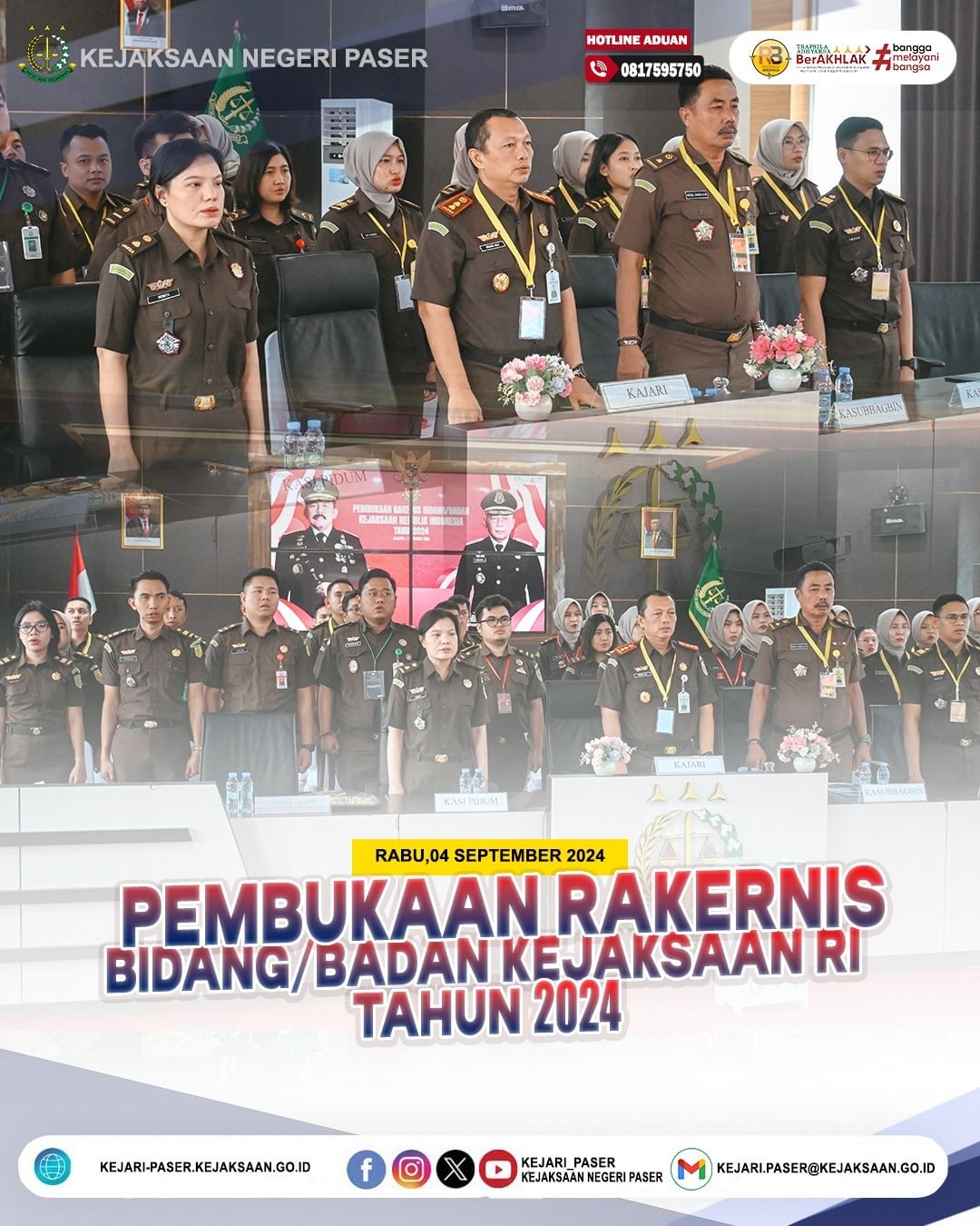 Kegiatan Rakernis ini mengusung tema "Kejaksaan yang Profesional dan Berintegritas dalam Rangka Mendorong Produktivitas untuk Transformasi Ekonomi yang Inklusif dan Berkelanjutan"
