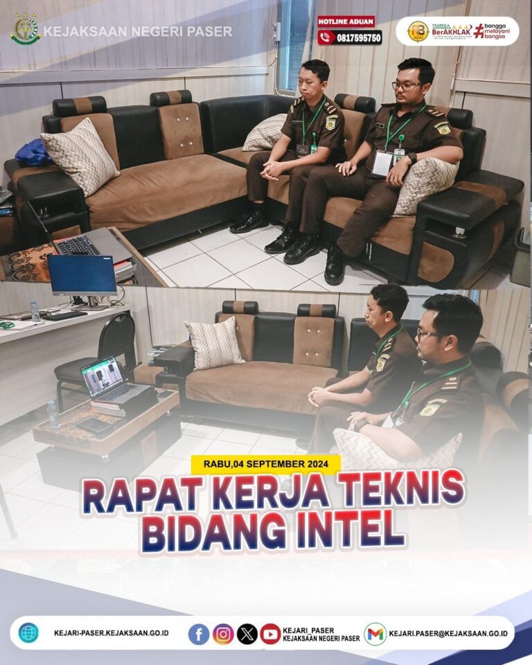 Hukum (Calon Ahli Pertama - Jaksa), mengikuti Zoom Meeting dalam rangka Rapat Kerja Teknis (Rakernis) Bidang Intelijen Tahun 2024