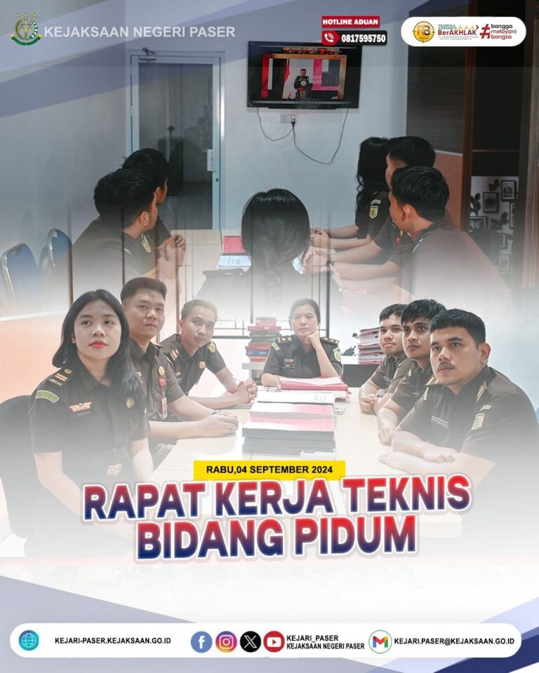 Zoom Meeting dalam rangka Rapat Kerja Teknis (Rakernis) Bidang Tindak Pidana Umum Tahun 2024.