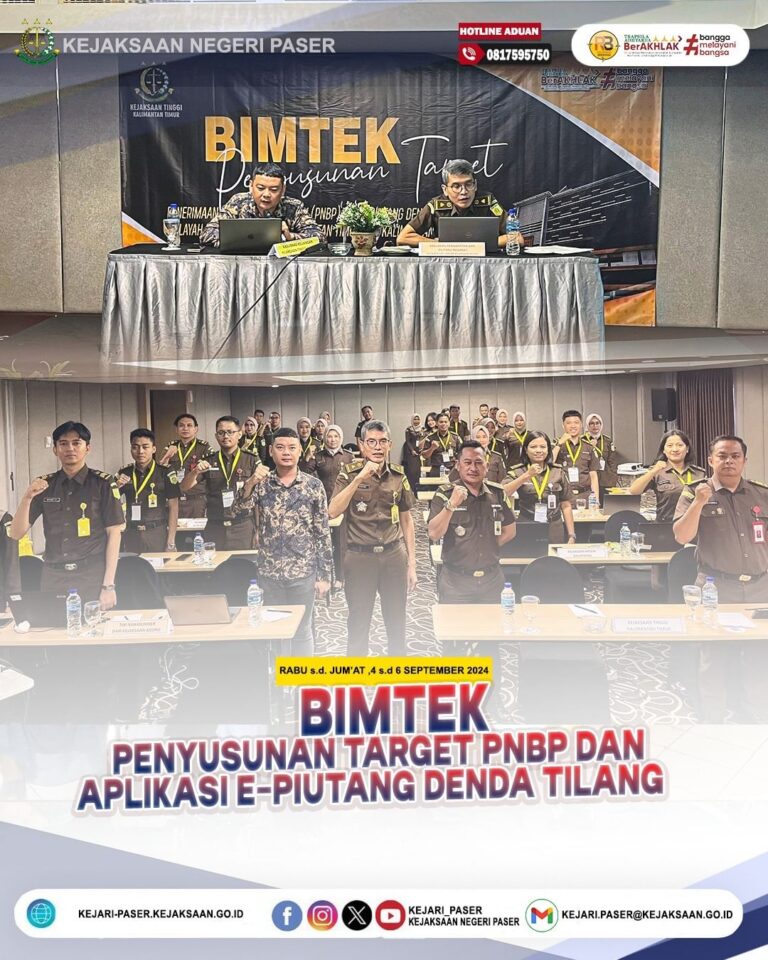 kegiatan Bimtek Penyusunan Target PNBP dan Aplikasi e-Piutang denda tilang
