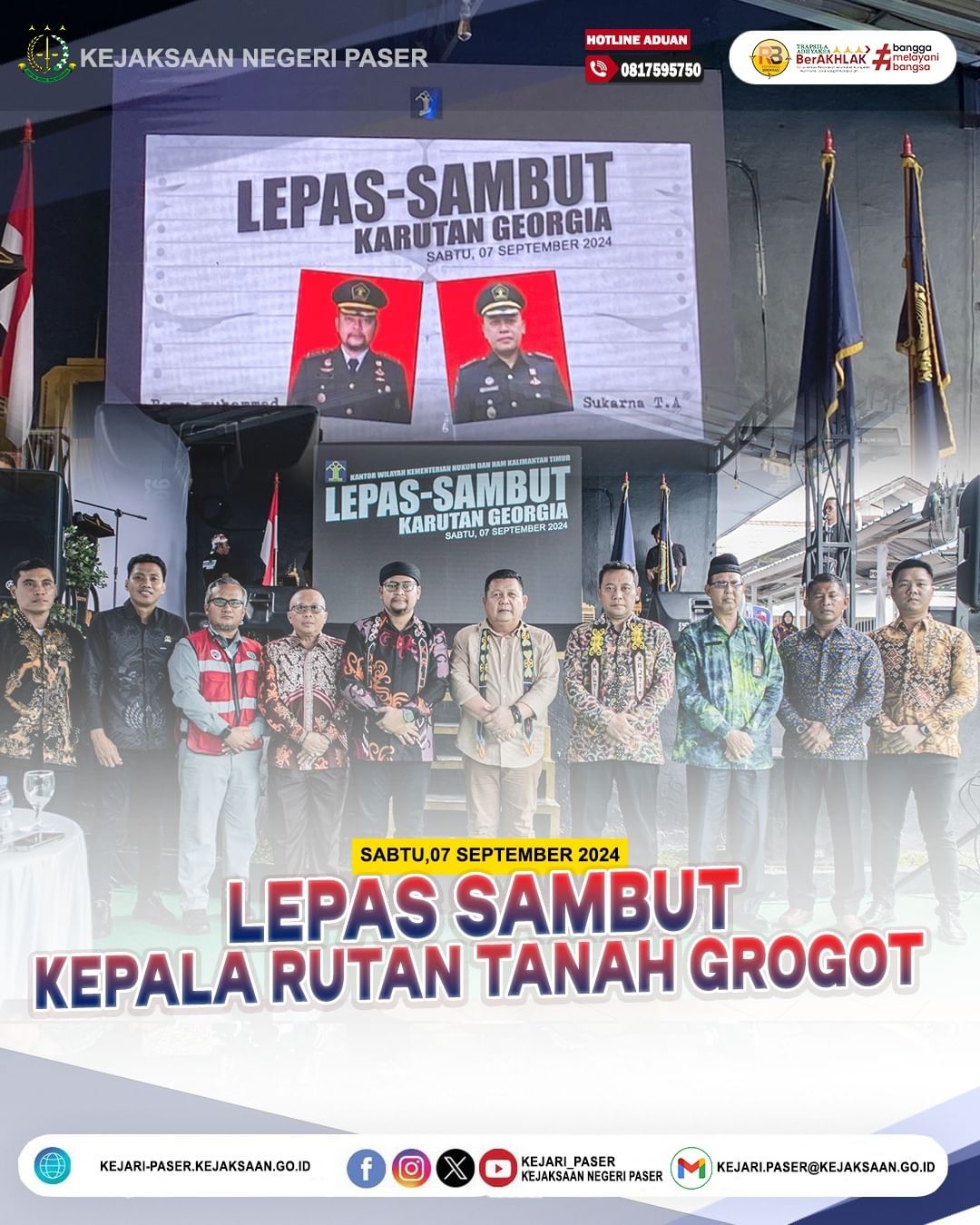 Kegiatan “Lepas Sambut Kepala Rutan Tanah Grogot”.