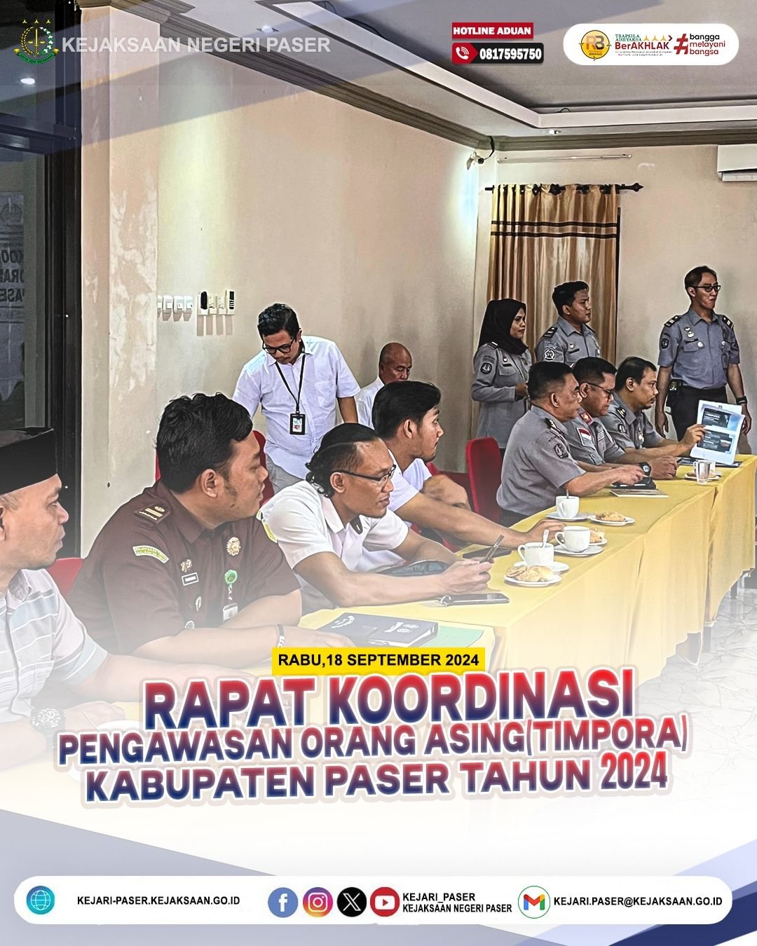 Rapat Koordinasi Tim Pengawasan Orang Asing (TIMPORA) Kabupaten Paser 2024