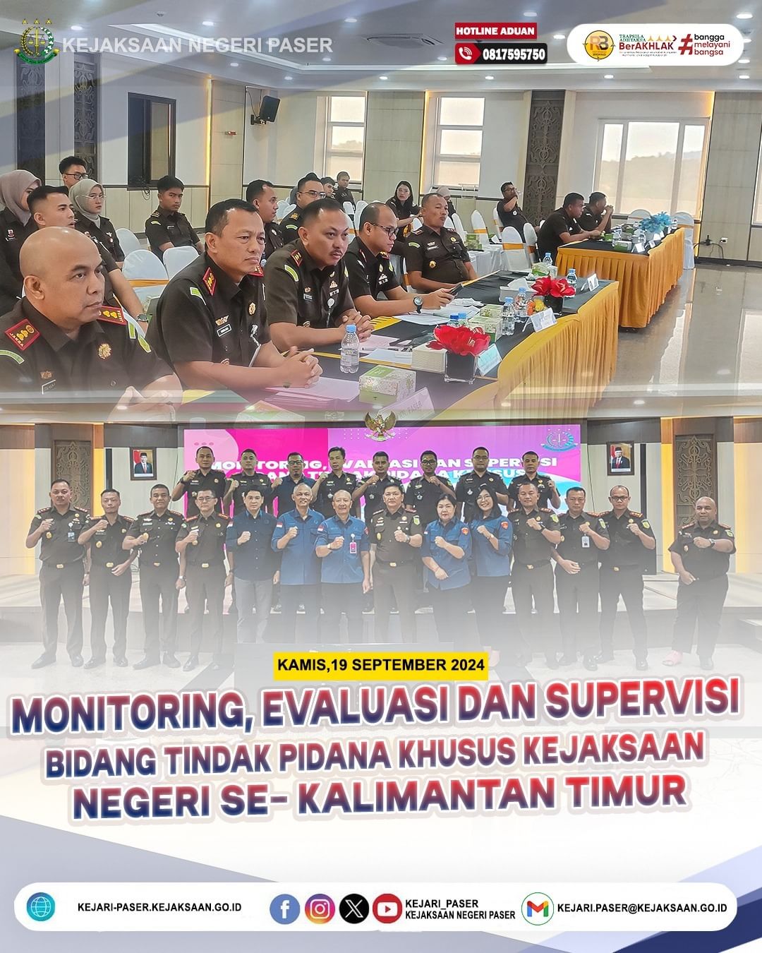 kegiatan monev dan supervisi bidang tindak pidana khusus.