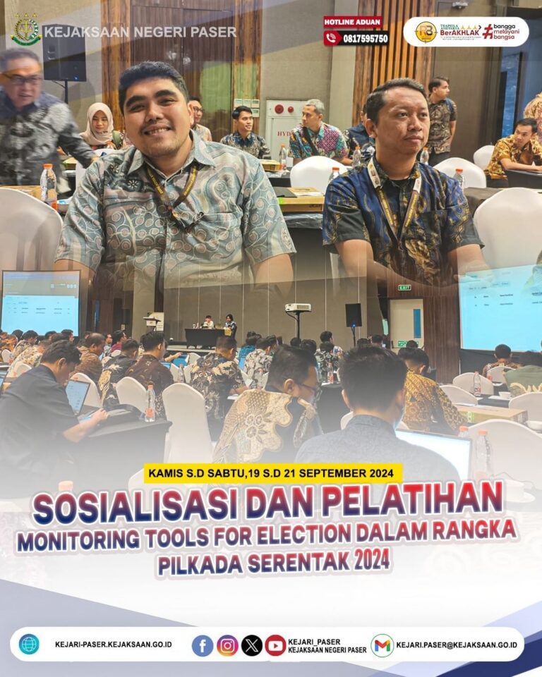 kegiatan Sosialisasi dan Pelatihan Monitoring Tools for Election dalam rangka Pilkada Serentak 2024.