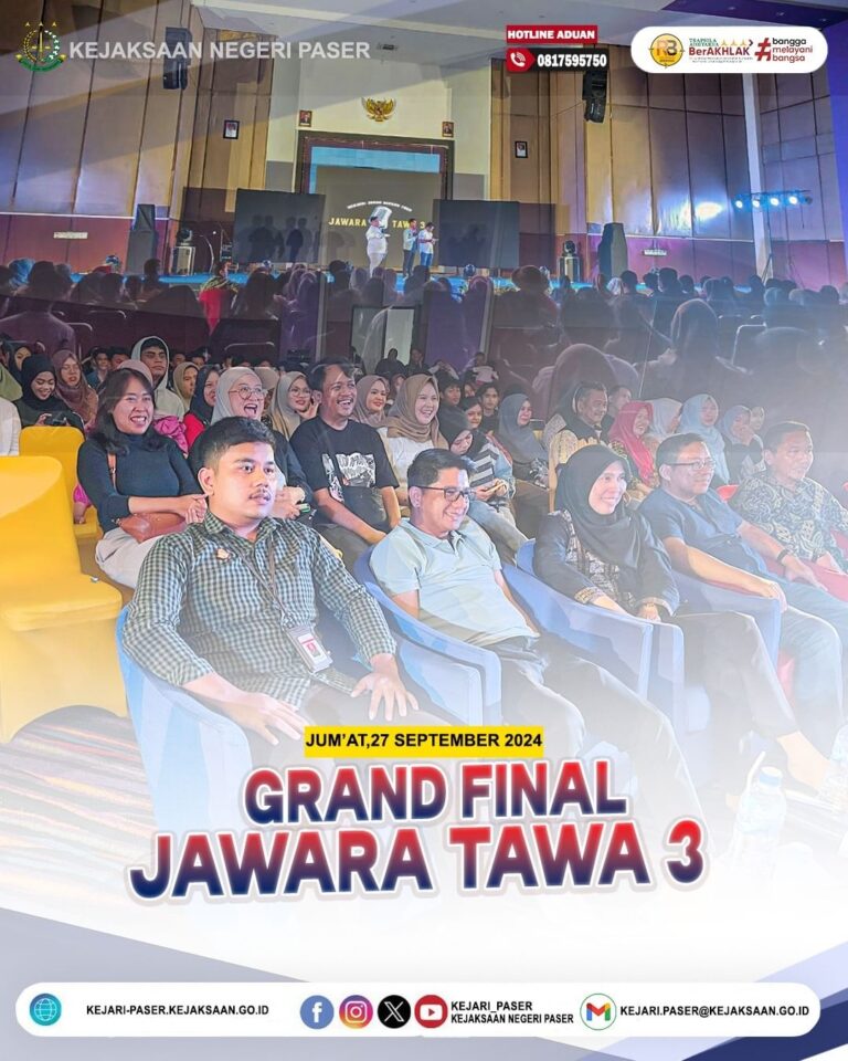kegiatan “Grand Final Jawara Tawa 3” yang diselenggarakan Dinas Pemuda Olahraga dan Pariwisata Kabupaten Paser