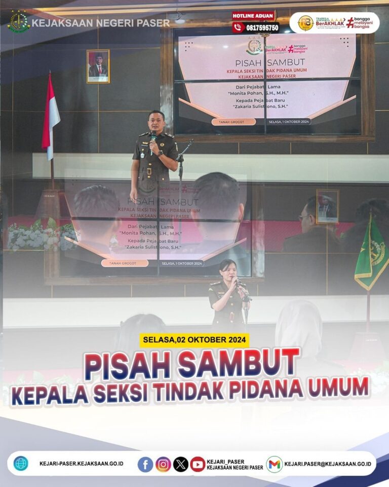 Kegiatan Pisah Sambut Kepala Seksi Tindak Pidana Umum