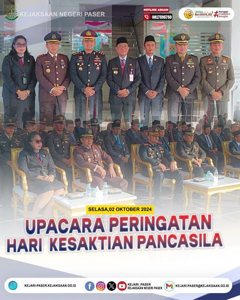 menghadiri Upacara Peringatan Hari Kesaktian Pancasila Tahun 2024 dengan tema "Bersama Pancasila Kita Wujudkan Indonesia Emas".