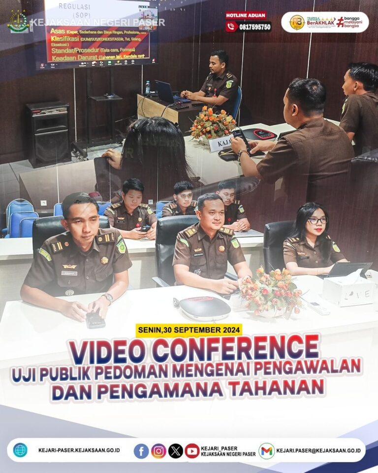 kegiatan Video Conference perihal Uji Publik Pedoman tentang Pengawalan dan Pengamanan Tahanan.