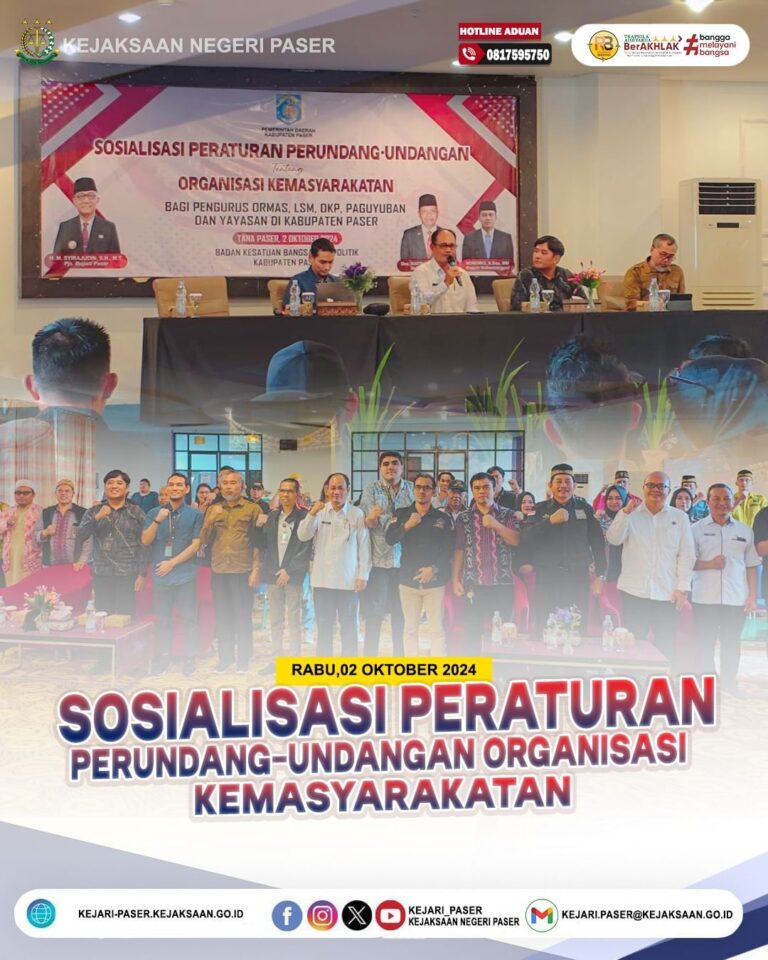 kegiatan Sosialisasi Peraturan Perundang-undangan Organisasi Kemasyarakatan.