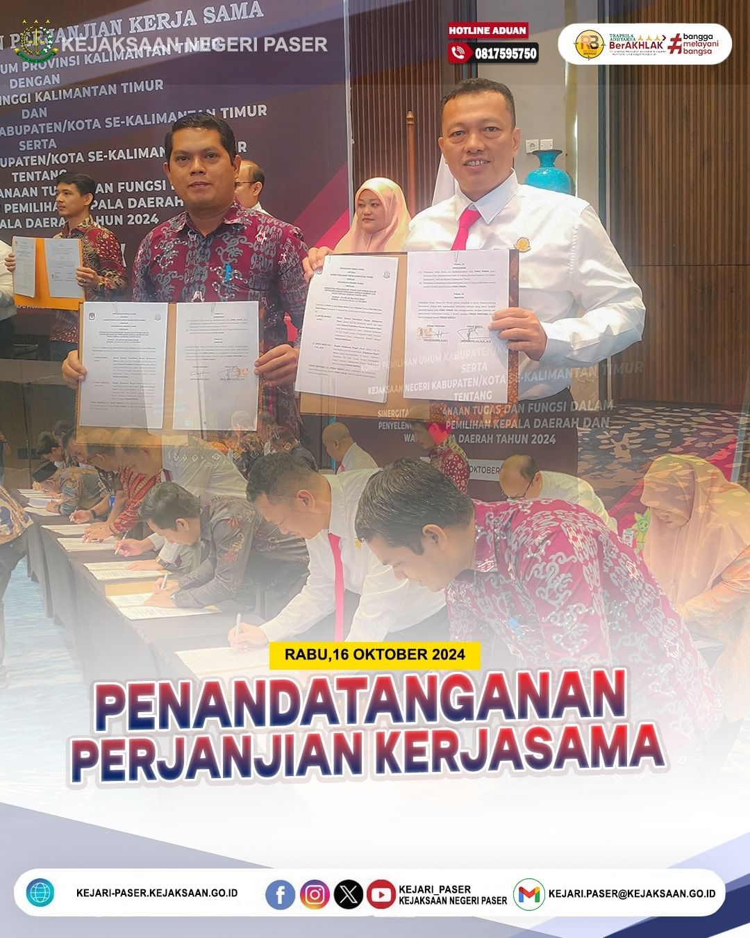 menghadiri Penandatanganan Kerja Sama Komisi Pemilihan Umum Provinsi Kalimantan Timur