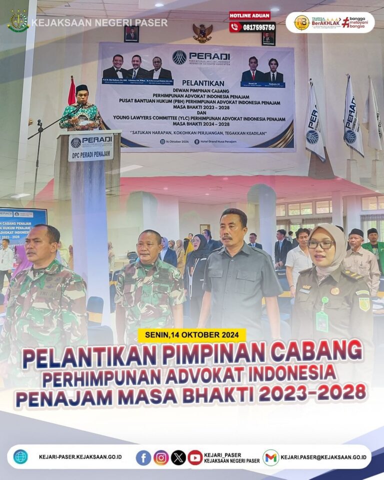 kegiatan Pelantikan Pimpinan Cabang Perhimpunan Advokad Indonesia Penajam Masa Bhakti 2023 -2028
