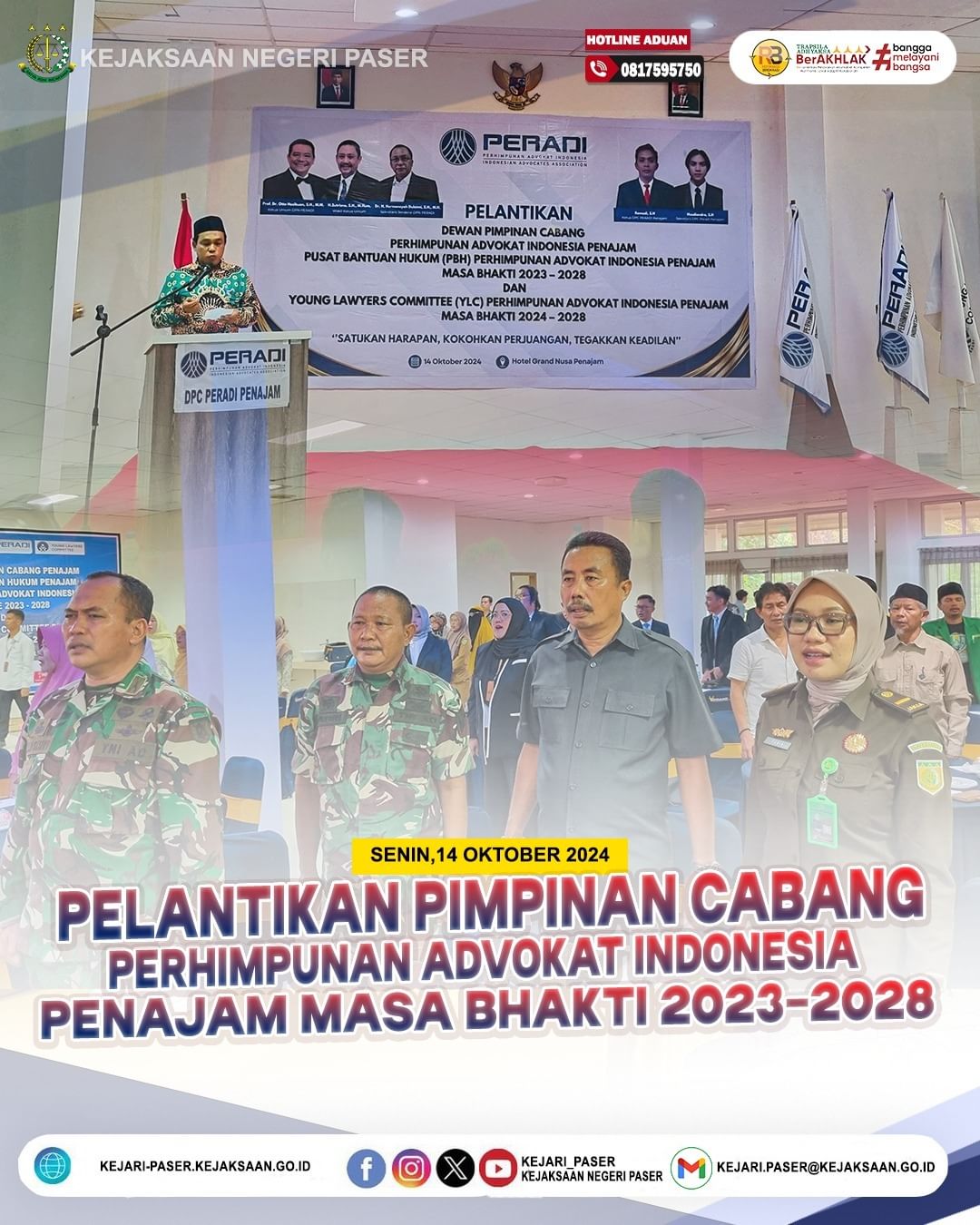kegiatan Pelantikan Pimpinan Cabang Perhimpunan Advokad Indonesia Penajam Masa Bhakti 2023 -2028