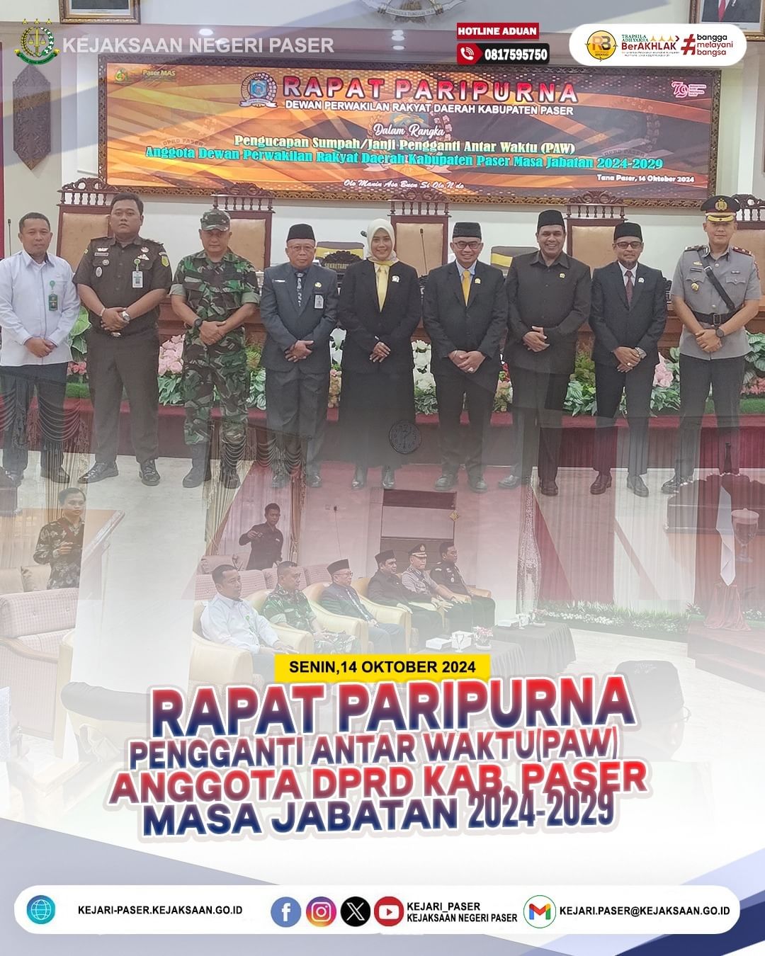 kegiatan Rapat Paripurna Pengganti Antar Waktu (PAW) Anggota DPRD Kab.Paser Masa Jabatan 2024-2029