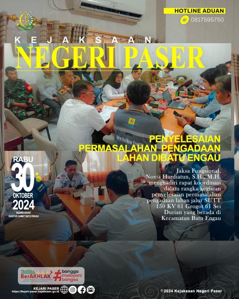 Sehubungan dengan adanya aset Air Conditioner (AC) milik Kejaksaan Negeri Paser dimana 1 (satu) AC merek Sharp rusak, maka dengan ini kami mengajulkan permintaan pemeliharaan Air Conditioner (AC) yang berada di Ruang Intelijen. Demikian untuk menjadi maklum.