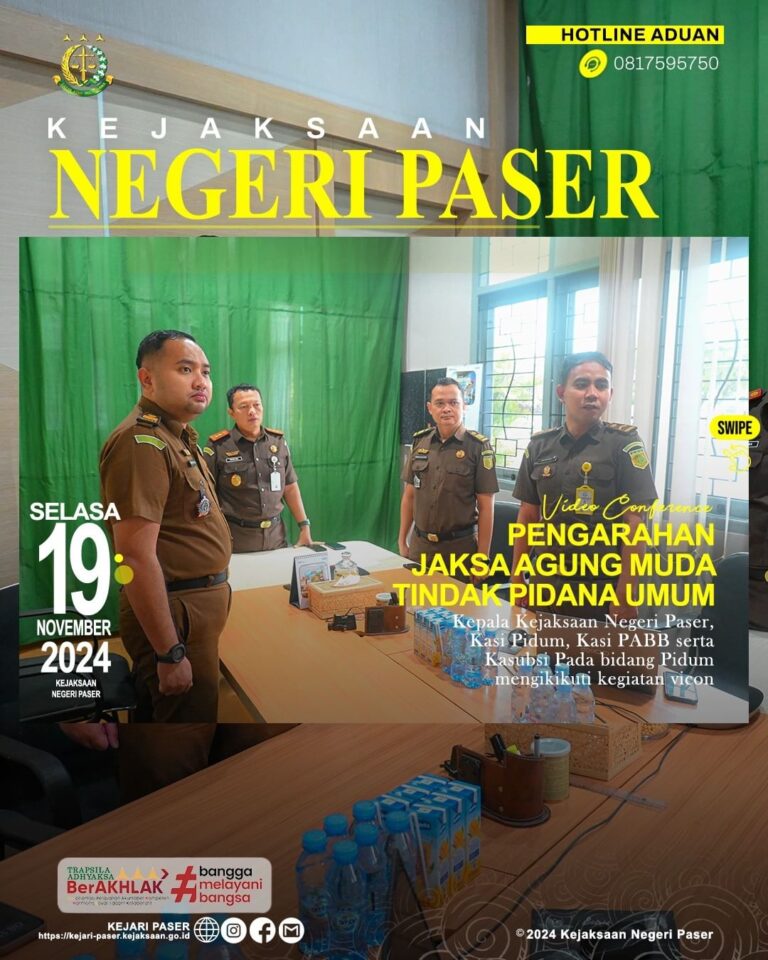 vicon Pengarahan Jaksa Agung Muda Tindak Pidana Umum