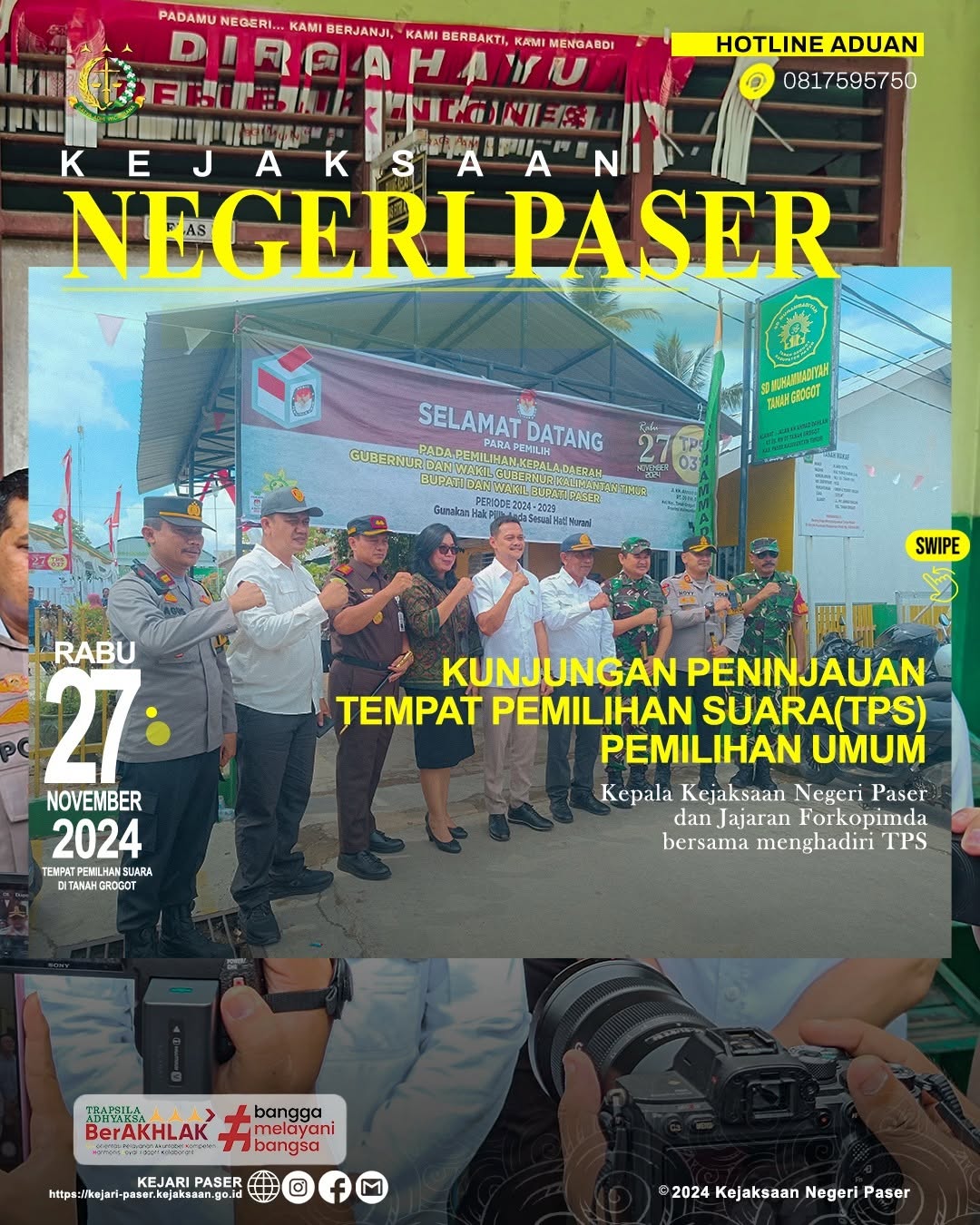 Kunjungan Peninjauan Tempat Pemungutan Suara (TPS) Pemilihan Gubernur dan Wakil Gubernur Provinsi Kalimantan Timur serta Bupati dan Wakil Bupati Kabupaten Paser serentak Tahun 2024