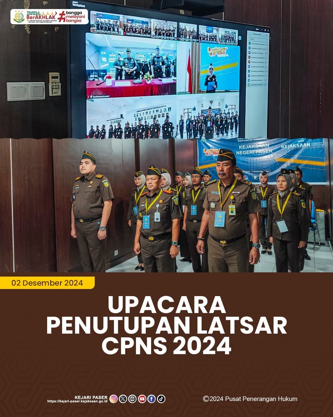 Kejaksaan Negeri Paser telah dilaksanakan Upacara Penutupan Latsar CPNS Tahun 2024.
