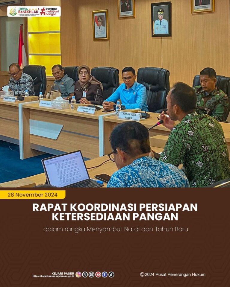 kegiatan Rapat Koordinasi Persiapan Ketersediaan Pangan Dalam Rangka Menyambut Natal dan Tahun Baru