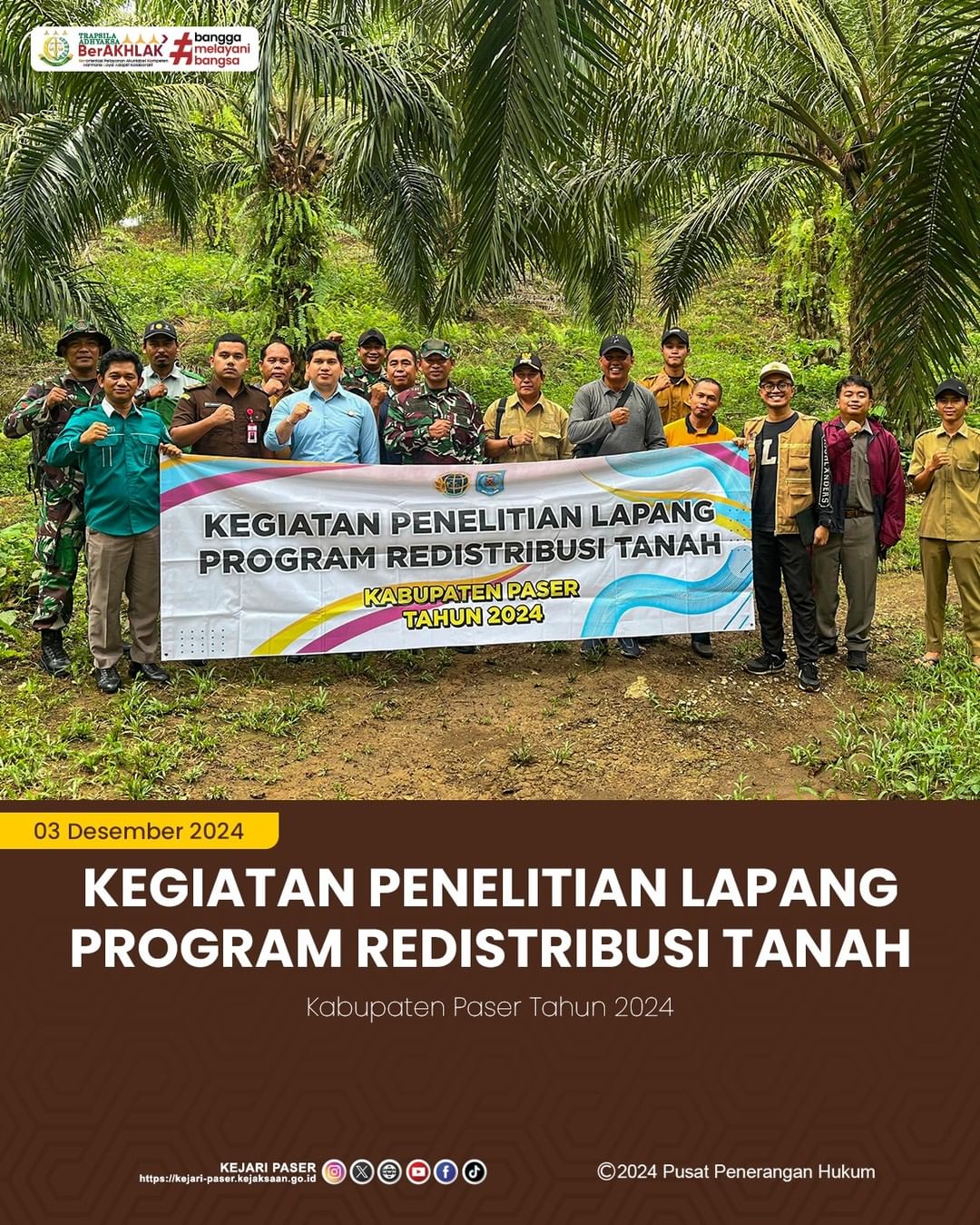 kegiatan Tinjauan / Penelitian Lapangan Redistribusi Tanah Tahun Anggaran 2024 bersama Tim Gugus Tugas Reforma Agraria.
