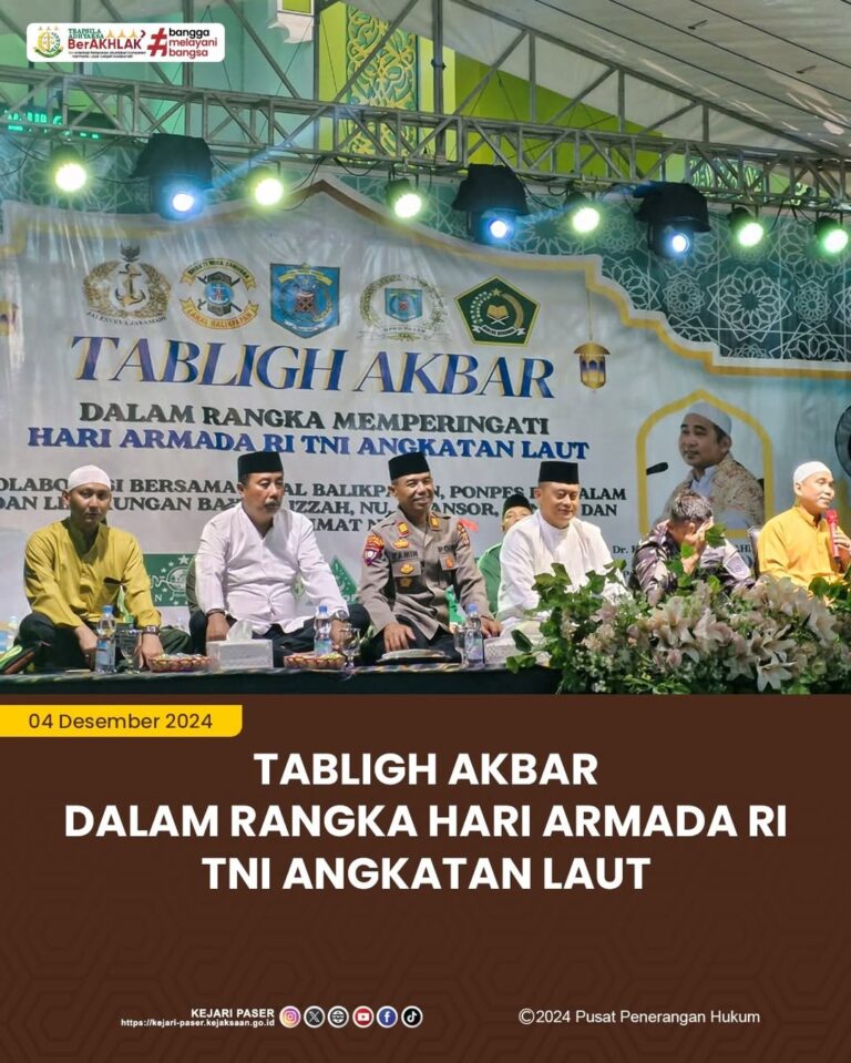 tabligh Akbar dalam memperingati hari Armada RI TNI angkatan laut, bertempat di halaman masjid agung Nurul Falah tana Grogot.