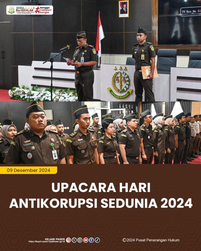kegiatan Upacara Hari Antikorupsi Sedunia Tahun 2024 dengan tema "Teguhkan Komitmen Berantas Korupsi untuk Indonesia Maju"