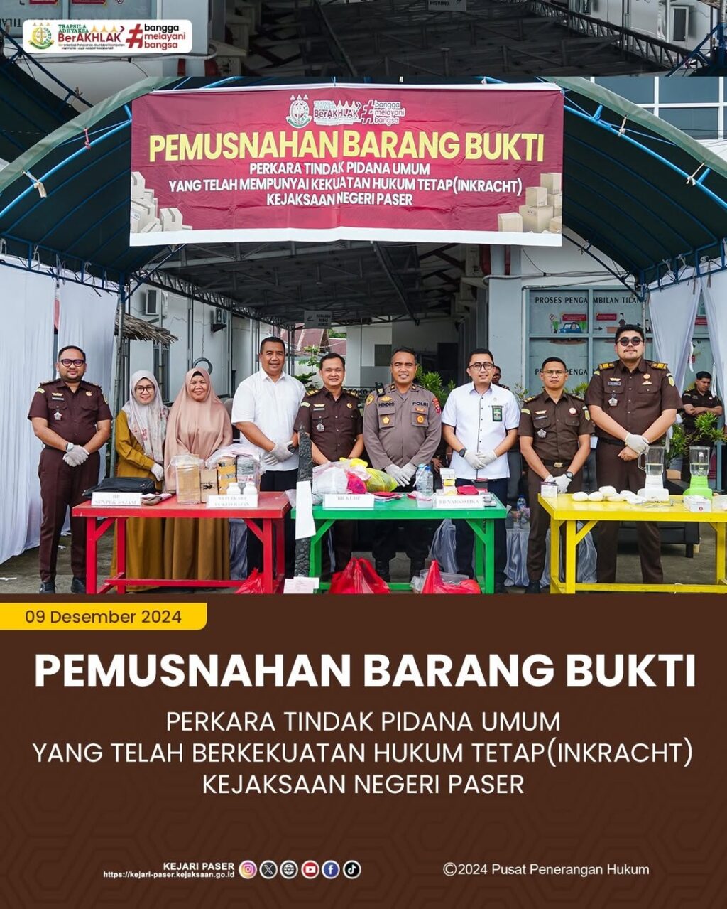 Kegiatan Pemusnahan Barang Bukti Bidang Tindak Pidana Umum yang Sudah Berkekuatan Hukum Tetap(INKRACHT)