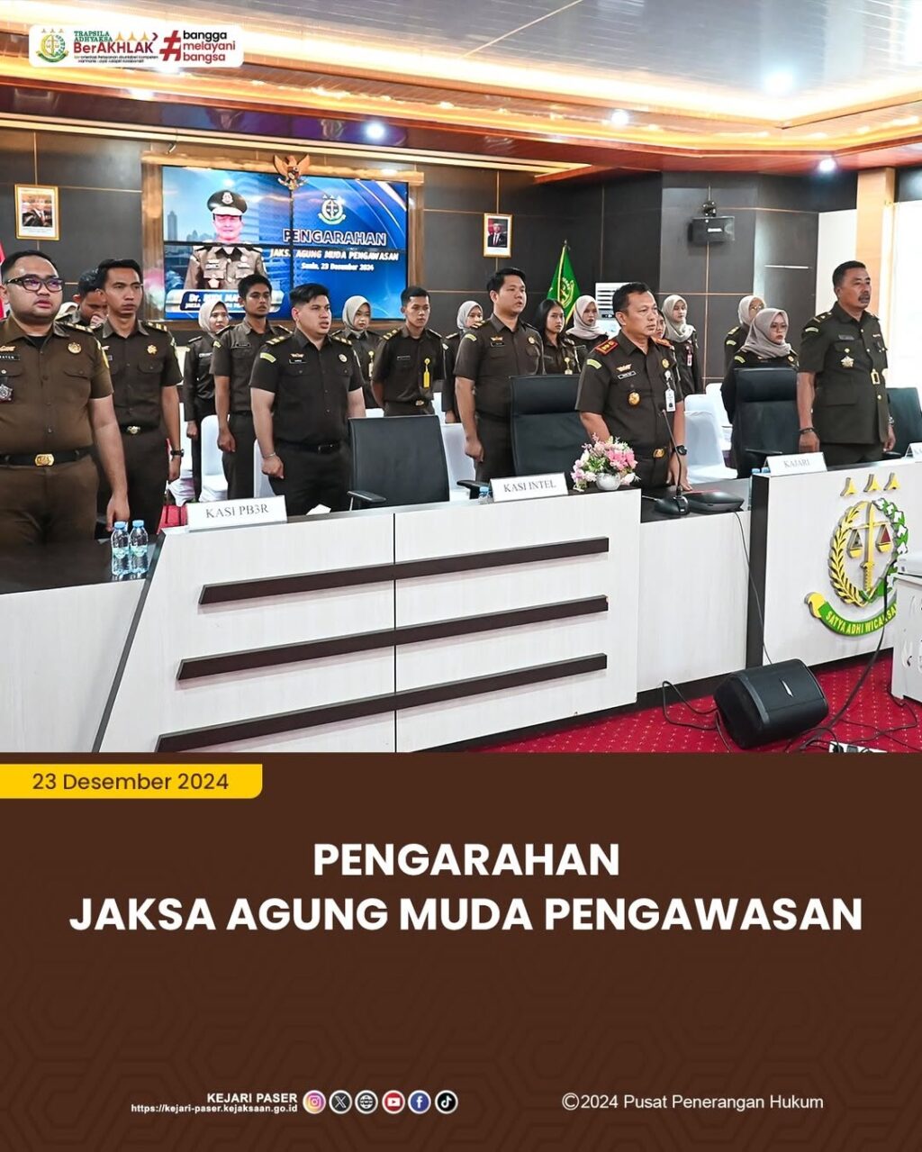 kegiatan Zoom Meeting Pengarahan Jaksa Agung Muda Pengawasan dalam rangka Optimalisasi Kinerja