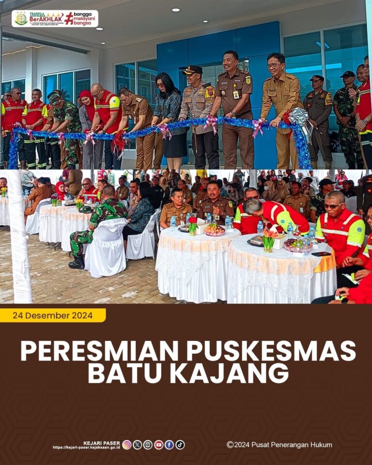 kegiatan peresmian puskesmas batu kajang, yang merupakan salah satu program PT Kideco jaya agung.