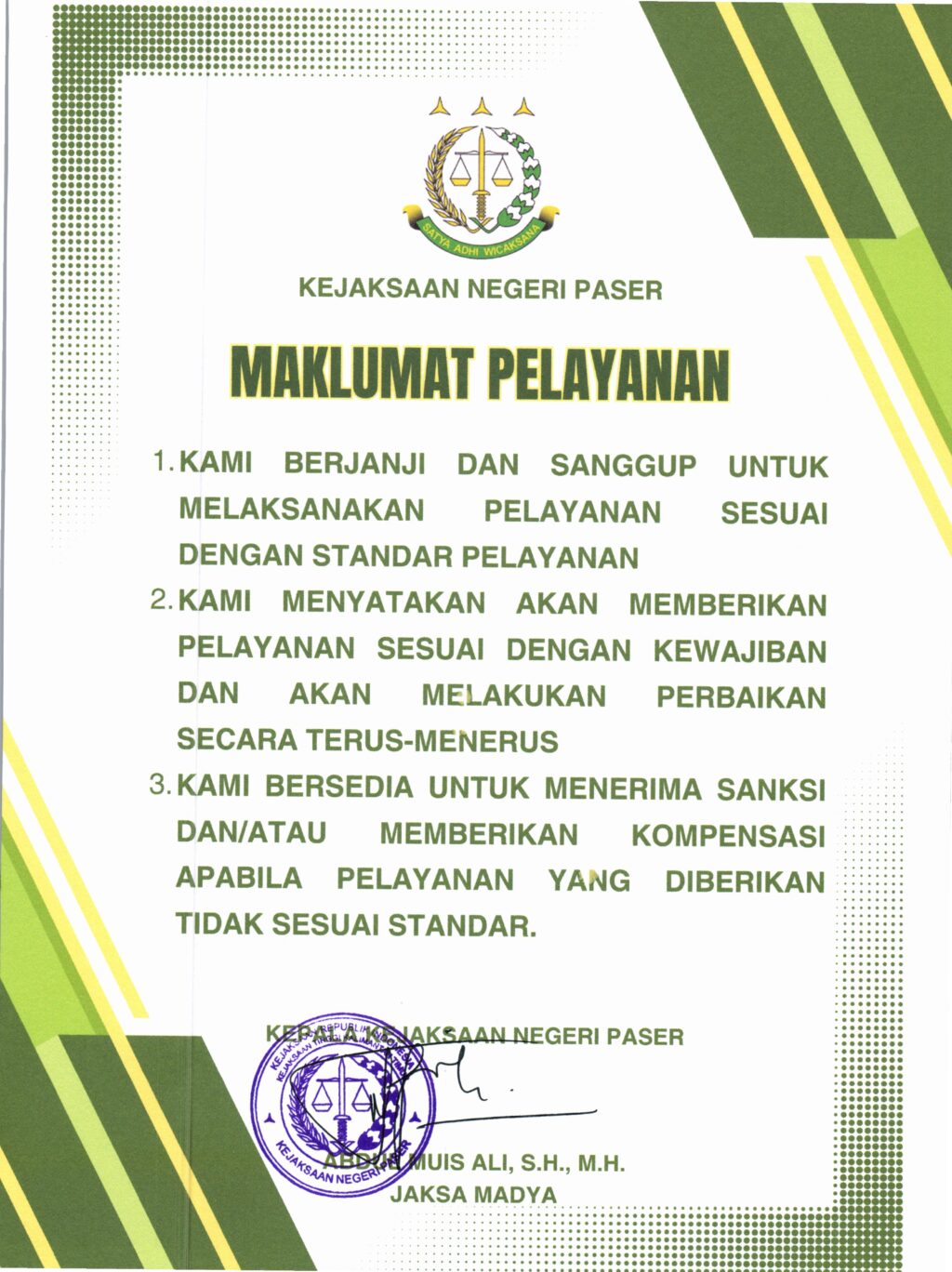 Maklumat Pelayanan