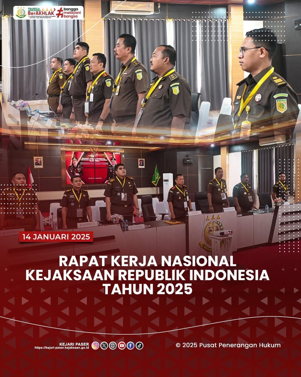 Vicon Rapat Kerja Nasional Kejaksaan Republik Indonesia Tahun 2025 dengan Tema "Asta Cita Sebagai Penguat Transformasi Kejaksaan yang Berkeadilan, Human, Akuntabel, dan Modern"