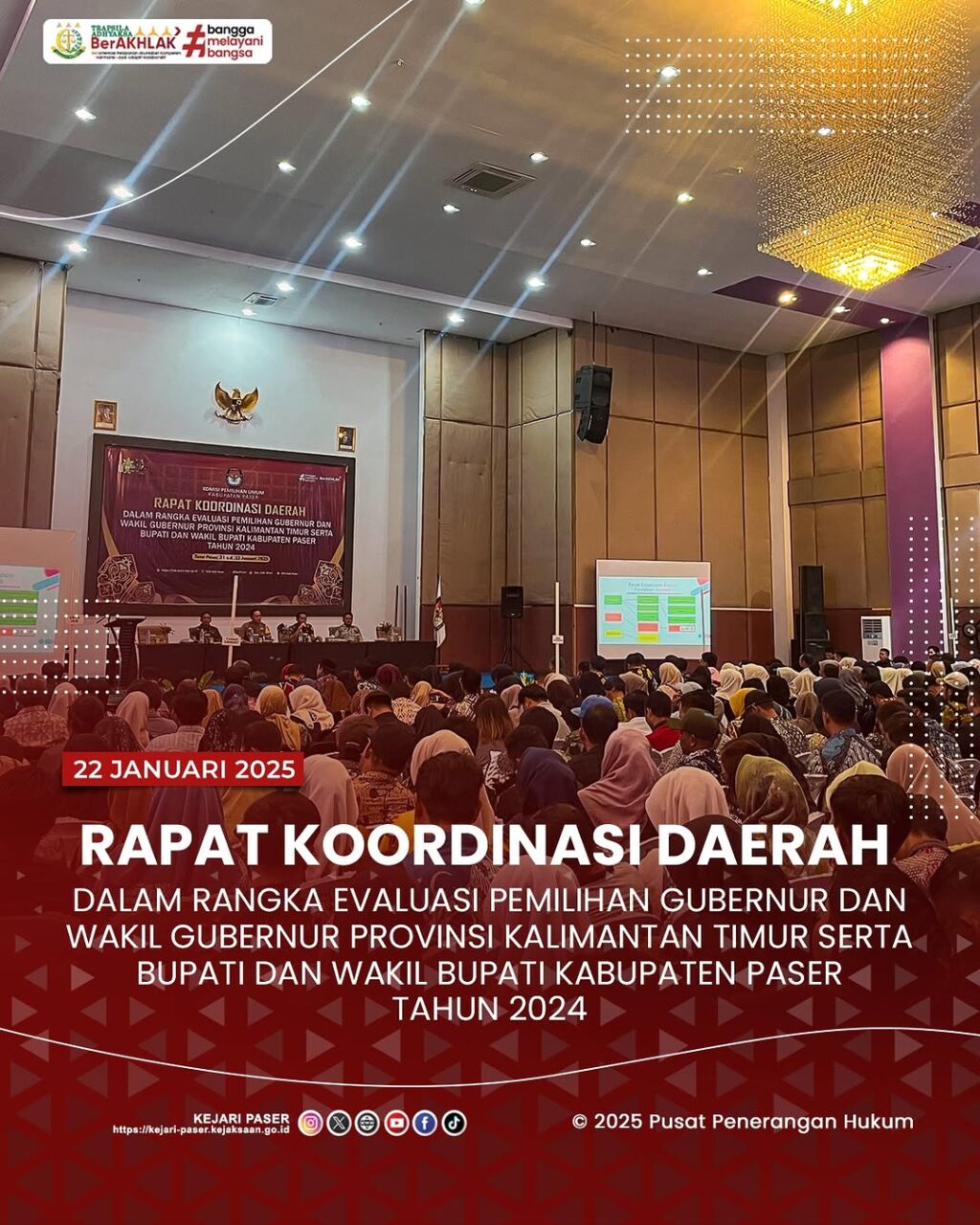 kegiatan Evaluasi Pelaksanaan Pemilihan Serentak Tahun 2024 yang diselenggarakan Komisi Pemilihan Umum Kabupaten Paser