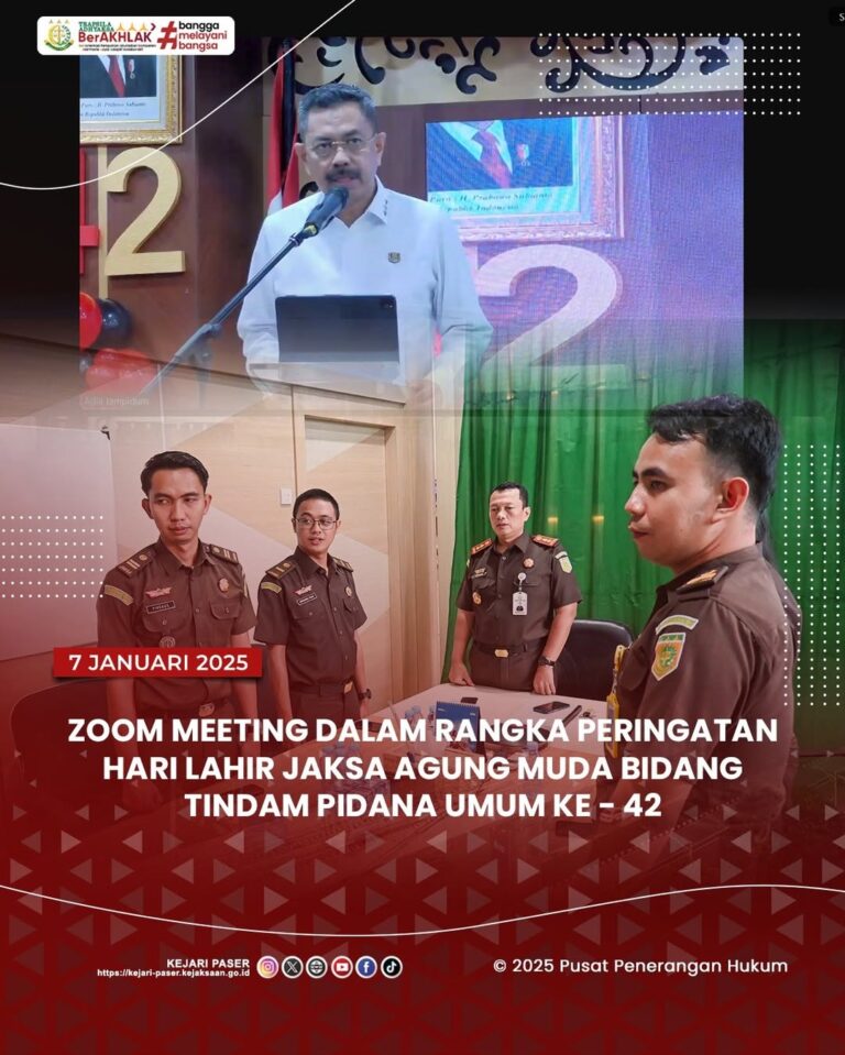 kegiatan vicon Syukuran dalam rangka Hari Lahir Jaksa Agung Muda Bidang Tindak Pidana Umum ke-42