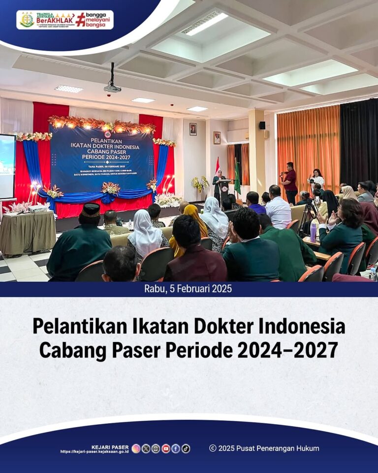 Pelantikan Ikatan Dokter Indonesia Cabang Paser periode 2024-2027.