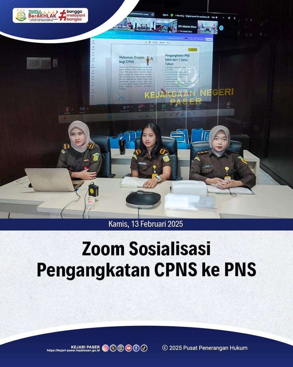 zoom Sosialisasi Pengangkatan CPNS ke PNS, dan Penambahan Fitur pada mysimkari.