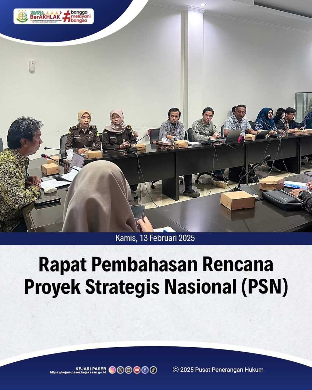 Rapat Pembahasan Rencana Proyek Strategis Nasional (PSN) Berupa Pembangunan Saluran Udara Tegangan Tinggi (SUTT) 150 kV Yang Melintasi Kabupaten Paser.